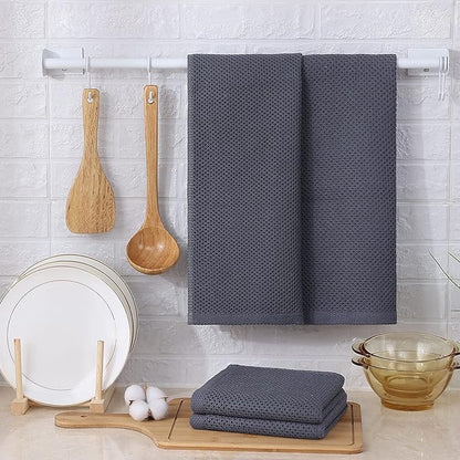 Kitinjoy 100% Cotton Waffle Weave Kitchen Hand Towels