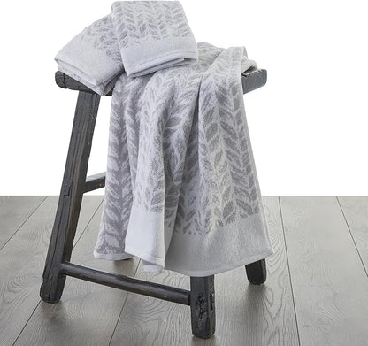 SKL Home Distressed Leaves 100% Turkish Cotton Premium 4-Piece Towel Set