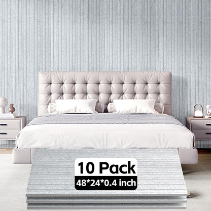 10Pack Large Acoustic Panels, 48x24x0.4 inch Sound Proof Panels for Walls, Self-Adhesive Sound Panels Noise Reducing for Walls, Acoustic Wall Panel for Home Studio Office Gym & Commercial Spaces(Grey)