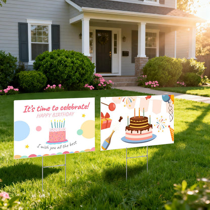 USCNC 15 Pack Lawn Signs Corrugated Plastic 17x12 Inches Blank Yard Signs with Stakes for Yard Sale Sign Outdoor, Garage Sale, Open House, Estate Sale, Guidepost, Birthday Party