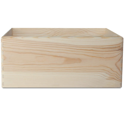 Creative Deco Large Wooden Crate Nesting Crate Handles | 11.8 x 7.87 x 5.51 in | Keepsake Unfinished Display Storage Box Multi-Craft Caddy Nesting Crate | Natural Wood Rustic | Plain Unpainted Beige