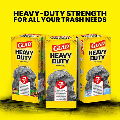 Glad Large 30 Gallon Trash Bags, Unscented Heavy Duty Garbage Bags, Forceflex