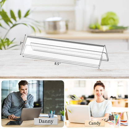 Dingelex acrylic name plate for desk clear table tents widely used table display for office metting school classroom 24 Pieces
