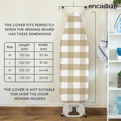 Encasa XO Ironing Board Cover and Pad 42"x14" - 4mm Felt Medium Iron Board Cover