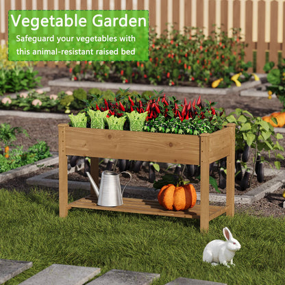 48x24x30.7in Wood Raised Garden Bed with Legs Elevated Planter Box Gardening Outdoor Planter Box Patio Kit Planting Bed for Vegetables Flowers Herbs Outdoor for Patio Balcony Backyard (Brown, Medium)