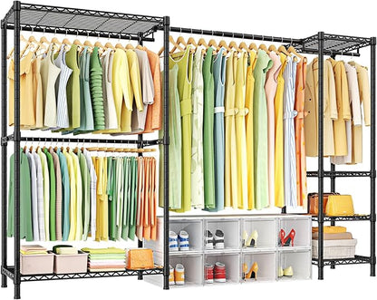 Ulif E10 Clothes Rack（With Stretchable Hanger Rod）Freestanding Clothing Racks