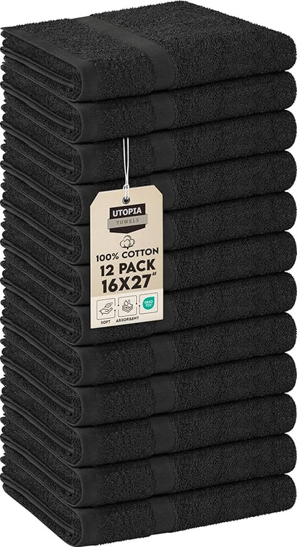 Utopia Towels, Salon Towel, Not Bleach Proof, 16 by 27 Inches, Highly Absorbent