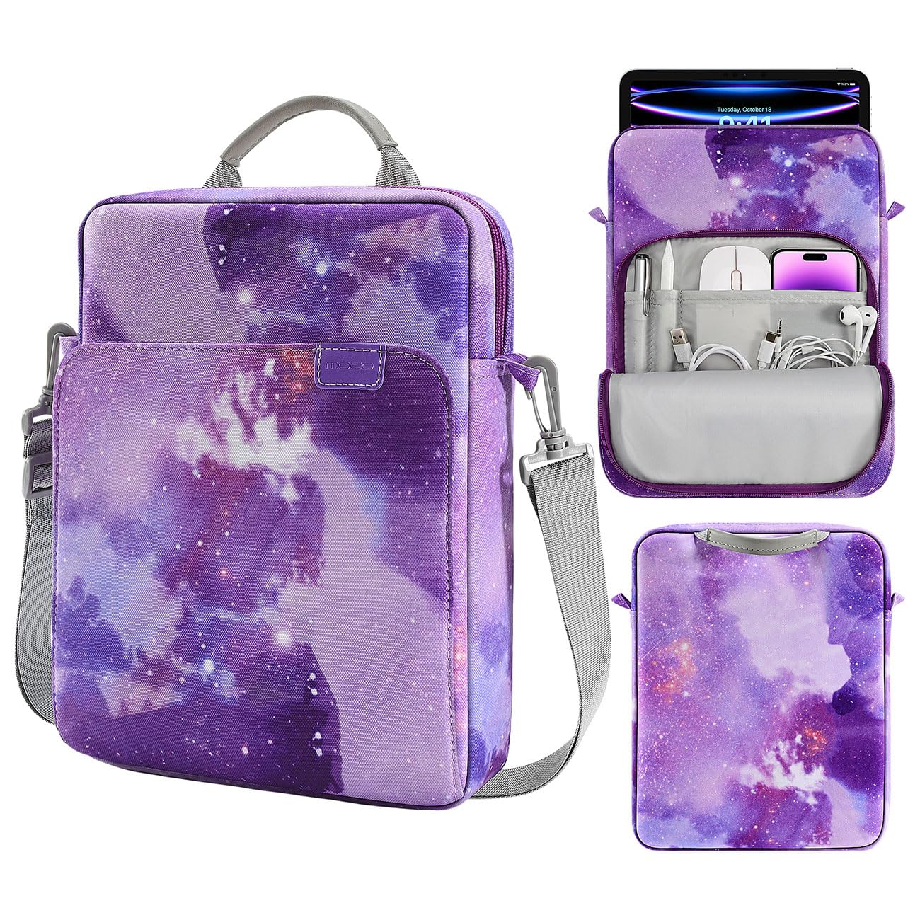 MoKo 15 Inch Laptop Sleeve Bag Fits MacBook Air 15" M2 2023, MacBook Pro 14" M2 2023, Galaxy Tab S9 Utra 14.6" 2023, Handle Carrying Case with Shoulder Strap, Indigo