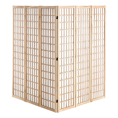 VEVOR Room Divider, 6 Panel Japanese Room Divider, Wood Folding Privacy Screen Indoor, Partition Dividers Portable Decoration Screens, for Room Separation Home Office Restaurant & Bedroom(Natural)