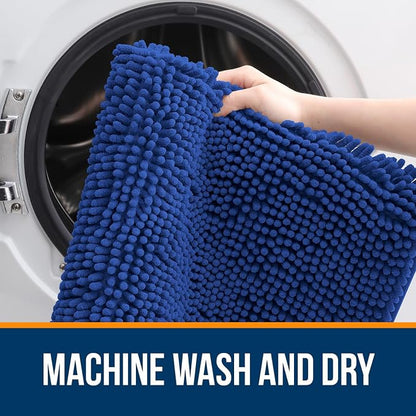 OLANLY Large Bathroom Rugs 45x27, Extra Soft Absorbent Chenille Bath Rugs, Rubber Backing Quick Dry, Machine Washable Bath Mats for Bathroom Floor, Tub and Shower, Home Decor Accessories, Royal Blue