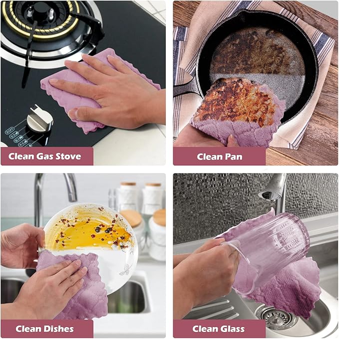 UMANI 12 Pack Kitchen Dish Cloths, Ultra Soft Absorbent Quick Drying Dish Towels