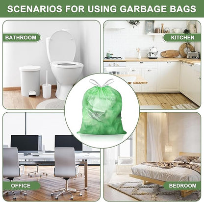 4 Gallon Trash Bags Drawstring 100 Count, JUKFITA Strong Small Garbage Bag