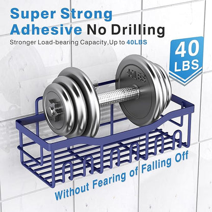 EUDELE 5-Pack Rustproof Stainless Steel Shower Caddy – No Drill Adhesive