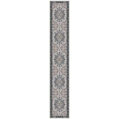 KOZYFLY Runners for Hallways 3x14 Ft Extra Long Washable Faux Wool Stair Thin Runner Rug Printed Hallway Carpet for Entryway Bedroom Stairs Kitchen Floor Accent, Black/Taupe/Beige