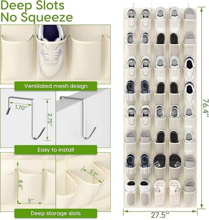 Unjumbly Over the Door Shoe Organizer