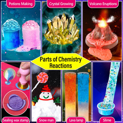 PATIFEED 230 Experiments Science Kits for Kids - S.T.E.M Toys with Magic Chemistry Set Crystal Growing Physics Slime Educational Gifts Idea for Boys Girls