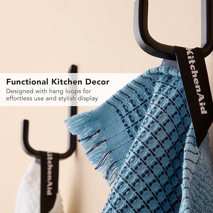 KitchenAid Gourmet Series Gridlines Kitchen Towels 3-Pack Set, 100% Cotton