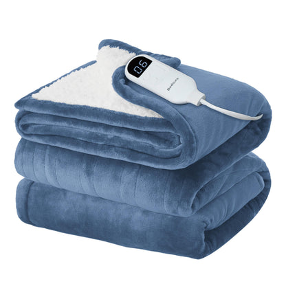 Bedsure Electric Blanket King Size - Dual Control Heated Blanket King Size, Fast Heating with 10 Time Settings & 10 Heat Settings, Warm Gift for Grandma (100x90 inches, Grey)