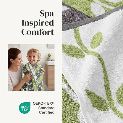 Modern Threads Organic Vines 6-Piece 100% Cotton Towel Set – Yarn Dyed Jacquard