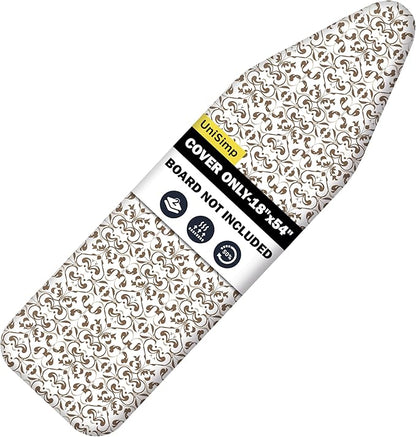 Ironing Board Cover and Pad 18"x54" Extra Thick Natural Cotton, Scorch and