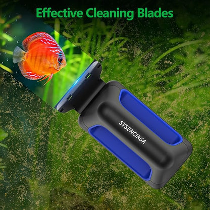 Aquarium Magnet Glass Cleaner, Double-Sided Detachable & Floating Algae Scraper for 0.2-0.4 Inch Fish Tank Glass Cleaning, No Scratches（S）