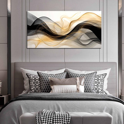 Abstract Canvas Prints Black and White Wall Art Gold Wall Decoration Artwork Decor for Bedroom Dining Room Home Office Kitchen 24x48 Modern Art Decor