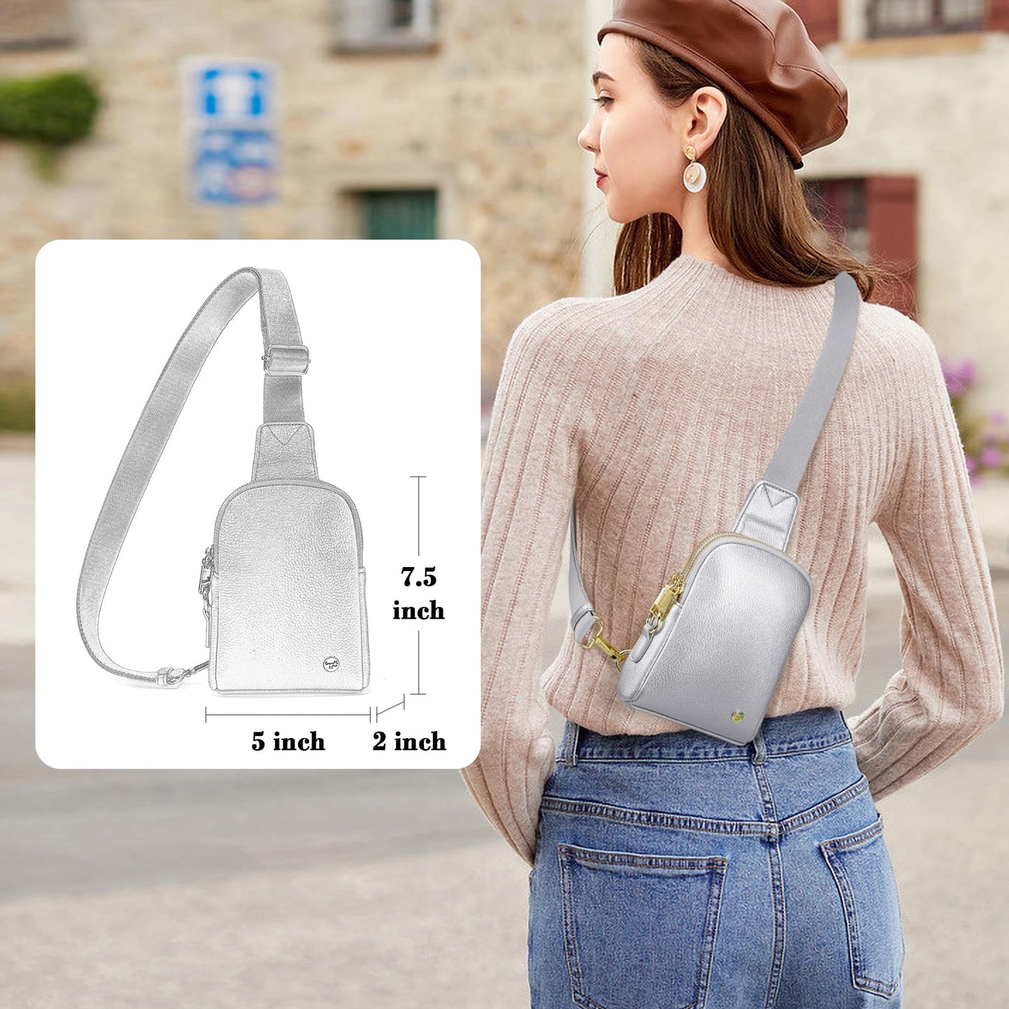 INICAT Anti Theft Crossbody Bags for Women Travel Small Sling Bags Cross Body Bag Purses for Woman
