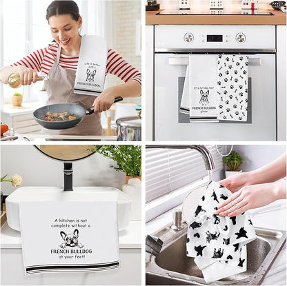 French Bulldog Kitchen Dish Towel