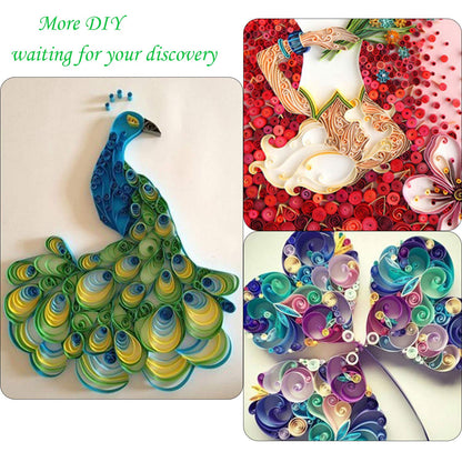 TUPARKA 15 PCS Paper Quilling Kits with 29 Colors 600 Strips Quilling Paper DIY Design Drawing Handcraft Tool
