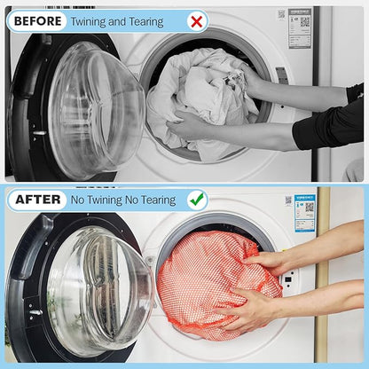 3Pcs Mesh Laundry Bags Washing Machine Mesh Wash Bags Jumbo