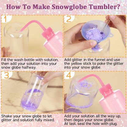 Maucircol 13 Pieces Snow Globe Tumbler DIY Kit Supplies for Snow Globe, Snowglobe Tumbler DIY Tool (Cups are NOT Included)