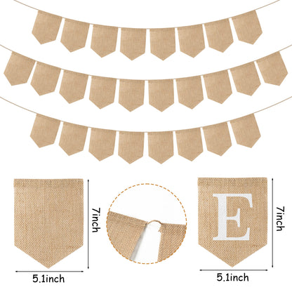 WATINC 26pcs DIY Burlap Banner with 26 Letter Stencil Kit, DIY Alphabet Banners Name Sign Burlap Flags Garland Handwriting Bunting for Party Decoration Wedding Birthday Wall Home Decor Supplies