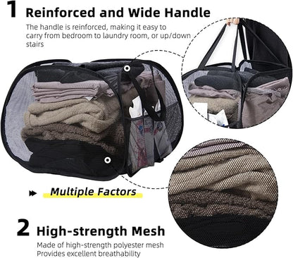 Collapsible Laundry Basket, 90L Foldable Pop-up Laundry Hamper