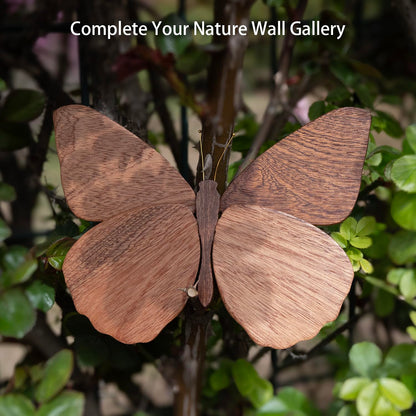 2 Pack Handmade Wooden Butterfly Wall Art Hanging Decor Butterflies Wall Art Hanging Sculpture for Bedroom Bathroom Living Room Butterfly Home Decoration for Kids Baby Nursery Room Decor (Brown)