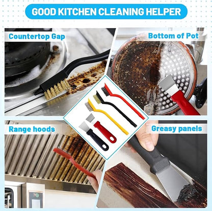 15Pcs Crevice Cleaning Brush Set, Hard Bristle Scrub Brushes Tools