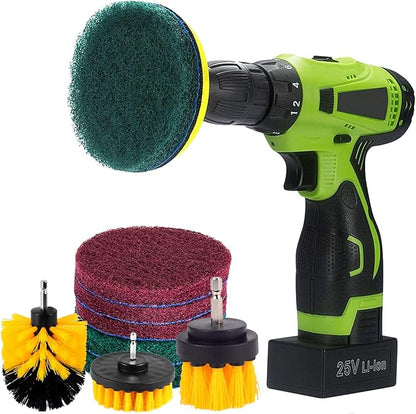 Kichwit 4 Inch Drill Power Brush Tile Scrubber Scouring Pads Cleaning Kit