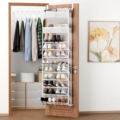 Whitmor 27 Pair Over The Door Shoe Organizer, 11 Tier Hanging Shoe Organizer