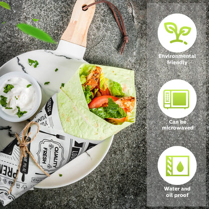 150 Pcs Wax Paper Sheets Deli Newsprint Food Basket Liners 8.3 x 9.8 in Sandwich Wrapping Paper Grease Resistant Waterproof Wrapping Tissue Hamburger Picnic Tissue for Baking Kitchen