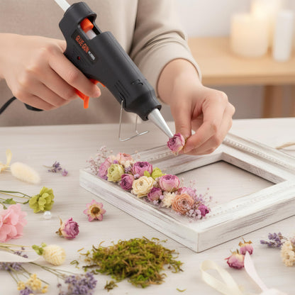 Mini Hot Glue Gun Kit, 20W High Temperature Melting Tool for DIY Projects, Home Repairs, School Crafts with Fast Preheating