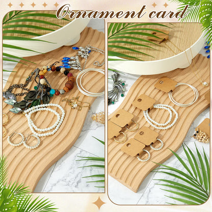 Ctosree 1000 Pcs Self Adhesive Bracelet Display Card Necklace Display Jewelry Packaging Selling Card for Keychain Earring Necklace Hairband and Scrunchies Hanging, 3.94 x 1.57 Inches(Brown)