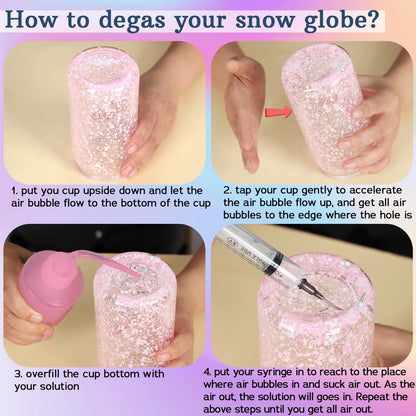 Maucircol 13 Pieces Snow Globe Tumbler DIY Kit Supplies for Snow Globe, Snowglobe Tumbler DIY Tool (Cups are NOT Included)