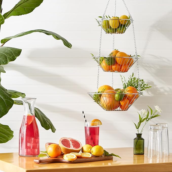 RSVP 30-by-12-Inch 3-Tier Wire Hanging Basket