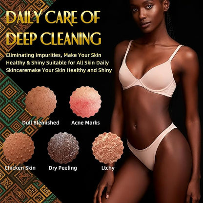 UJFQBH African Net Sponge Authentic, Exfoliating Body Scrubber for Back and Hard to Reach Areas, Gentle Daily Exfoliation for Deep Cleansing, Quick Drying Shower Essential, Rosewood 3 Pack