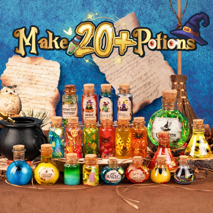 Alritz Science Potion Kits for Kids - 23 Magic Mix Potion Bottles, Witches Cauldron, Birthday Party Decorations Gifts Toys for Boys Girls 8 9 10 11+ Years Old