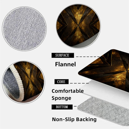 Modern Abstract Rug, Soft Non-Shedding Washable Rug, Gilt Dimensional Folded V Pattern with Non-Slip Backing, Low Pile Floor Mat Indoor Rug, Gold Rugs Gray Rugs 2x3ft