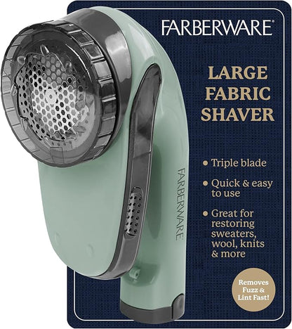Farberware Large Lint Remover Fabric Shaver – Battery Operated Lint Shaver