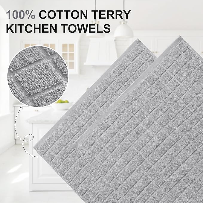 Homaxy Premium Cotton Kitchen Towels 16"x 28", Large Natural Ring Spun 390 GSM