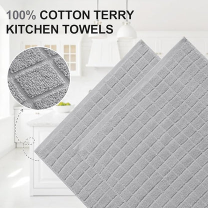 Homaxy Premium Cotton Kitchen Towels 16"x 28", Large Natural Ring Spun 390 GSM