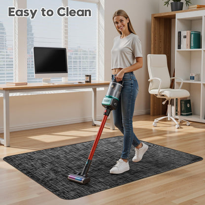 Sycoodeal Office Chair Mat for Hardwood & Tile Floor, 36" x 48" Heavy Duty Computer Gaming Chair Mat for Rolling Chairs Non-Curve, Anti-Slip, Floor Protector for Home Office (Black)
