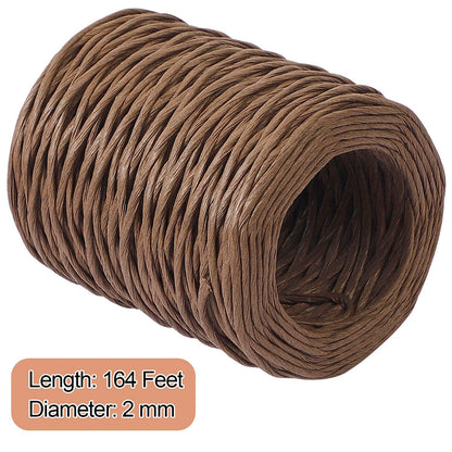 ZOENHOU 2 Rolls 328 Ft Floral Wire, 2mm 14 Gauge Rustic Paper Wrapped Floral Bind Wire for Flower Bouquets, Artificial Flower Making, DIY Projects, Brown